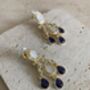 Blue Gold Plated Mother Of Pearl Earrings, thumbnail 3 of 4