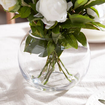 White Peonies In Globe Vase, 4 of 4