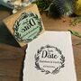 Save The Date Rubber Stamp – Wreath, thumbnail 1 of 4