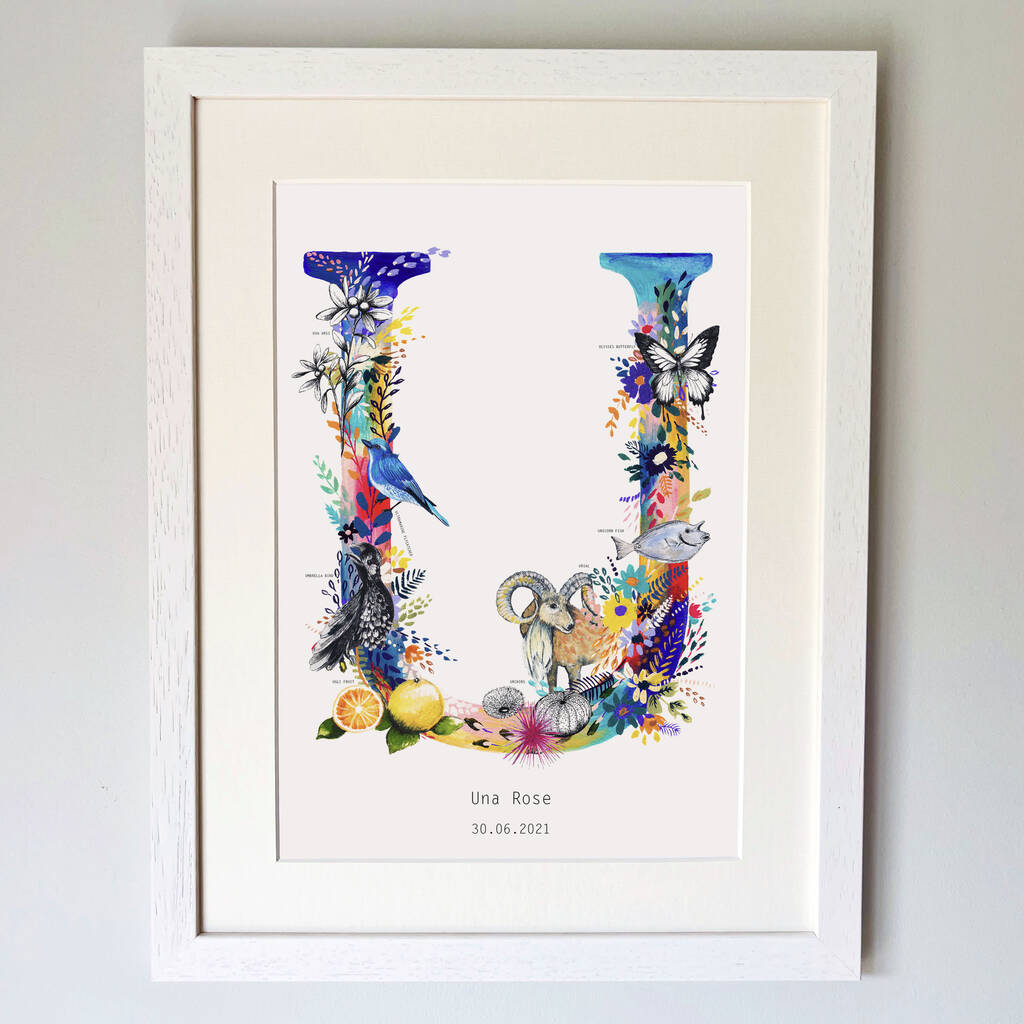 Personalised T To Z Bright Wildlife Letter Print By Charlotte Jones ...