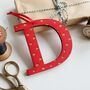 Red Initial Hanging Christmas Decoration, thumbnail 7 of 8