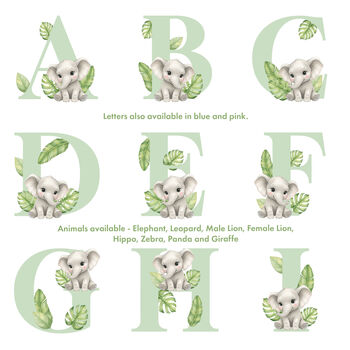 Personalised Animal Alphabet Brown Baby Teddy Bear, 4 of 10