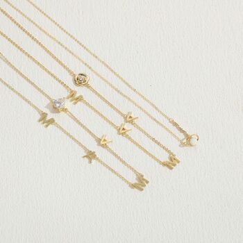 Mama Letter Necklace With Cz Stone, 2 of 4