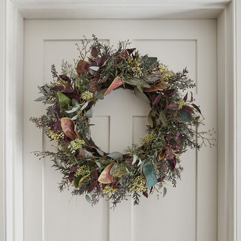 60cm Pre Lit Autumn And Christmas Wreath, 3 of 4