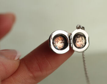 Sterling Silver Tiny Round Locket Necklace, 5 of 9