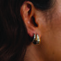 Teardrop Hoop Earrings In 18 K Gold And Rhodium Plated Sterling Silver, thumbnail 4 of 7