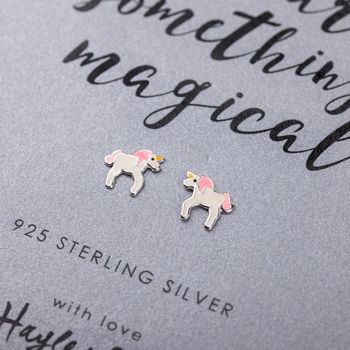 Magical Unicorn Sterling Silver Earrings, 2 of 8