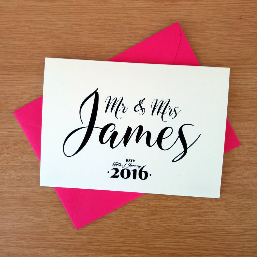 personalised wedding congratulations card by ivorymint