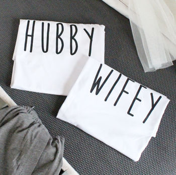 Hubby And Wifey Wedding / Honeymoon Pyjama Set, 2 of 3