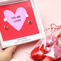 You Are Loved Valentines Day Stud Earrings, thumbnail 1 of 12