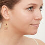 Garnet Gold Plated Silver Rectangle Drop Earrings, thumbnail 4 of 10