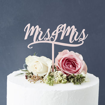 Decorative Mrs And Mrs Cake Topper, 2 of 4