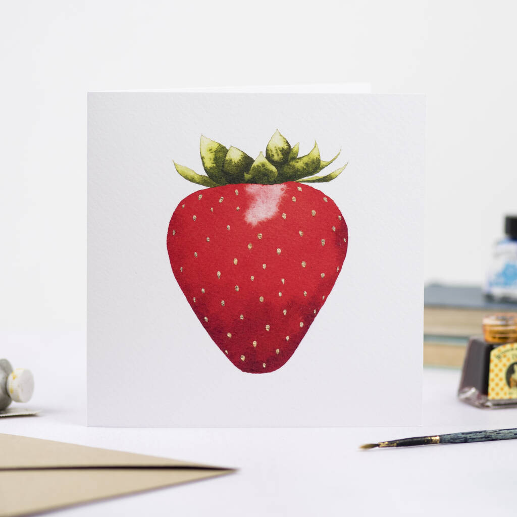 Strawberry Botanical Art Card, 1 of 3