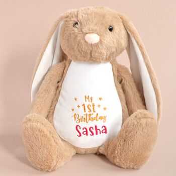 1st Birthday Bunny Soft Toy, 3 of 5
