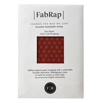 Fabric Gift Wrap Reusable Furoshiki Ruby With Gold, 4 of 6