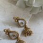 Antique Gold Jhumki Indian Earrings, thumbnail 3 of 7
