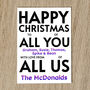 Personalised Family Christmas Card Names And Message, thumbnail 3 of 8