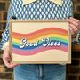 'Good Vibes' Rainbow Typography Print, thumbnail 1 of 6