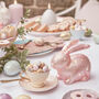 Two Pink Mottled Glass Bunny Easter Decorations, thumbnail 3 of 4