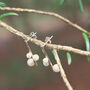 Silver Pearl Bead Stud Earrings, thumbnail 4 of 5