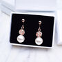 Rose Gold Plated Diamante And Pearl Clip On Earrings, thumbnail 1 of 4