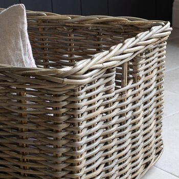 Extra Large Deep Rattan Rectangular Basket, 3 of 4