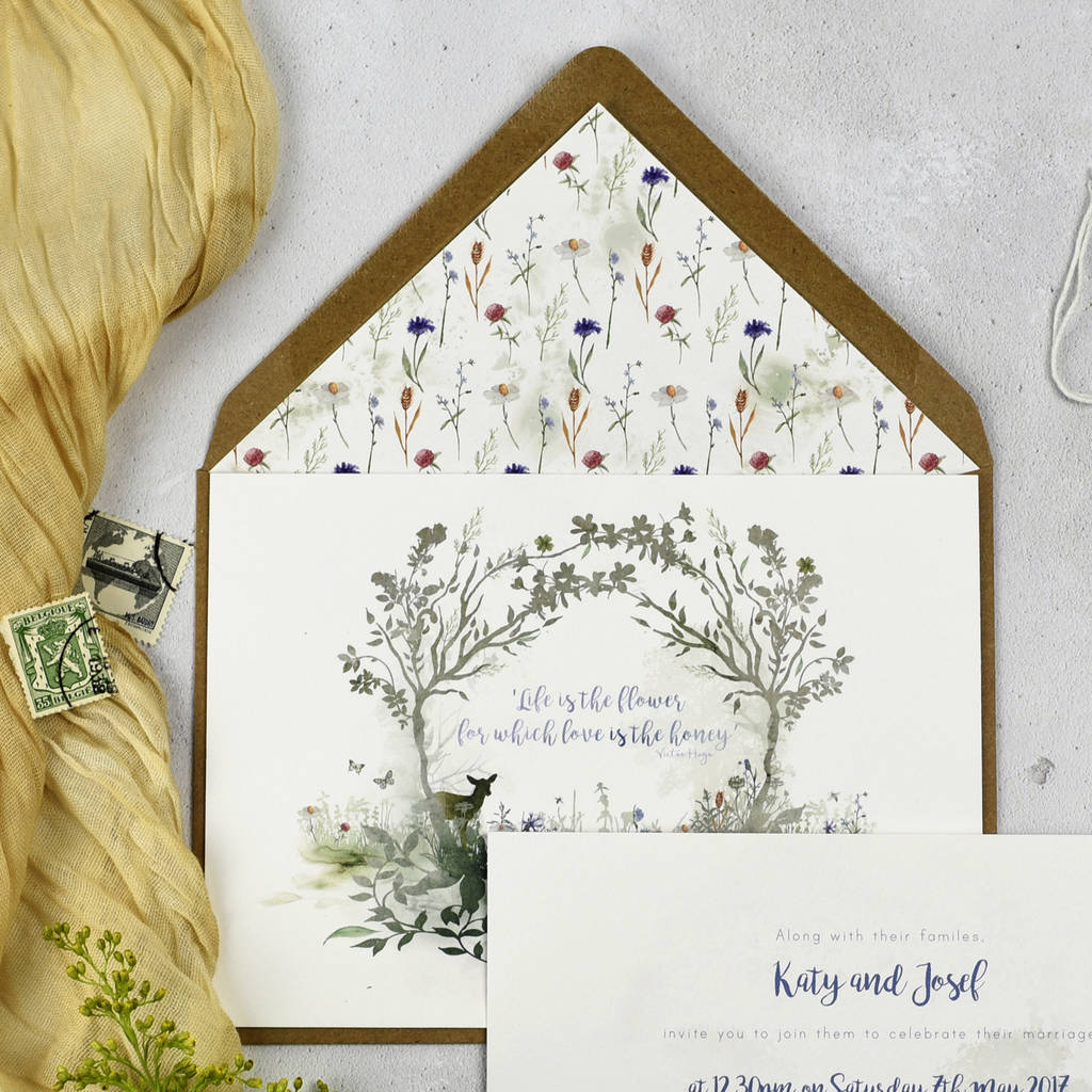 'wildflower' wedding invitations by julia eastwood | notonthehighstreet.com