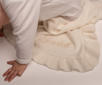 Personalised Timeless Ruffle Baby Blanket, 2 of 12