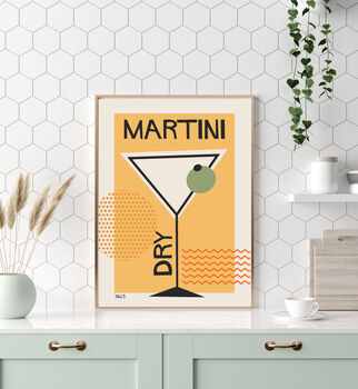 Martini Dry Cocktail Art Print, 2 of 3