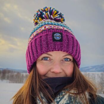 Lingonberry Nordic Knit Hat, 2 of 3