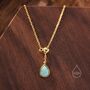 Delicate Aqua Green Opal Droplet Pendant Necklace, thumbnail 6 of 11