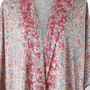 Pastel Floral Viscose Kaftan Jacket With Heavy Pink Ombre Fishbone Embroidery, thumbnail 6 of 7