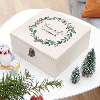 Personalised Couple's Wreath Christmas Eve Box, 8 of 12