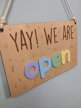 We Are Open / Closed Two Side Shop Sign Door 3D Acrylic, 10 of 12