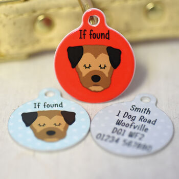 Border Terrier Personalised Dog ID Tag, 9 of 12