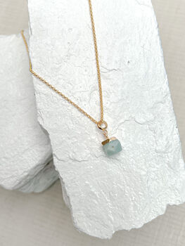 Amazonite Nugget Necklace Real 18k Gold Plated, 3 of 7