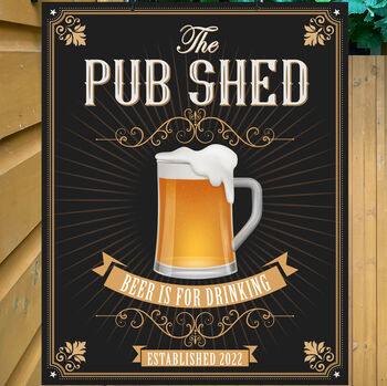 Pub Shed Personalised Home Pub Sign / Man Cave Sign, 3 of 8