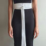 White 100% Leather Obi Belt One Size Fits All, thumbnail 1 of 6