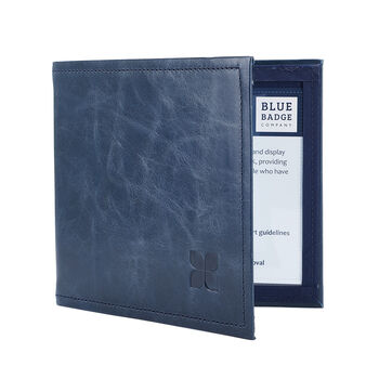 Blue Badge Permit Holder In Navy Italian Leather, 3 of 12