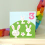 Age Three Bunny Birthday Card, thumbnail 2 of 2