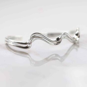 Sterling Silver Surf Cuff Bangle, 5 of 8