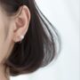 Sterling Silver Pearl Spiral Hoop Earrings, thumbnail 2 of 6