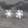 Snowflake Stud Sterling Silver Earrings, thumbnail 1 of 2