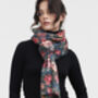 Roses Teal Pashmina Scarf, thumbnail 3 of 5
