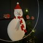 Snowman With Robins Hanging Christmas Wreath, thumbnail 2 of 2