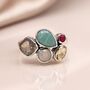 Sterling Silver Faceted Multi Gemstone Ring, thumbnail 3 of 6