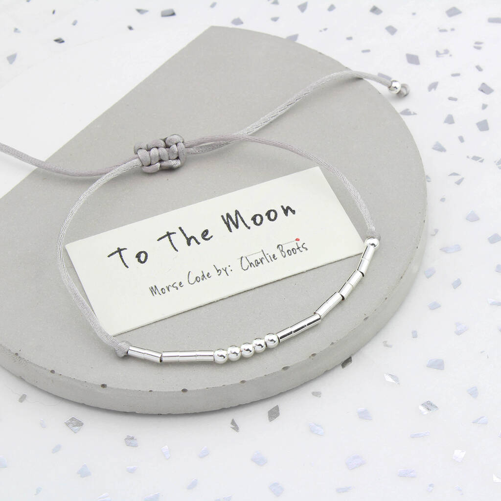 Morse Code I Love You To The Moon Bracelet, 1 of 8