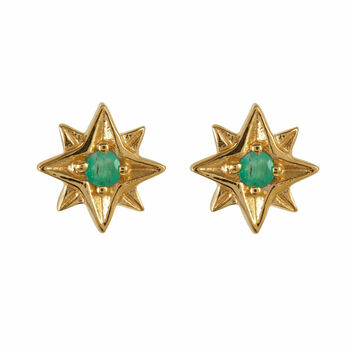Guiding North Star Garnet Studs Gold Plated, 4 of 9