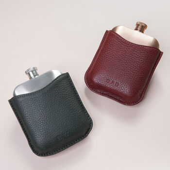 Copper Hip Flask With Premium Leather Sleeve, 2 of 7