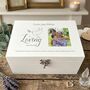 Personalised In Loving Memory White Photo Keepsake Box Three Sizes, thumbnail 1 of 12
